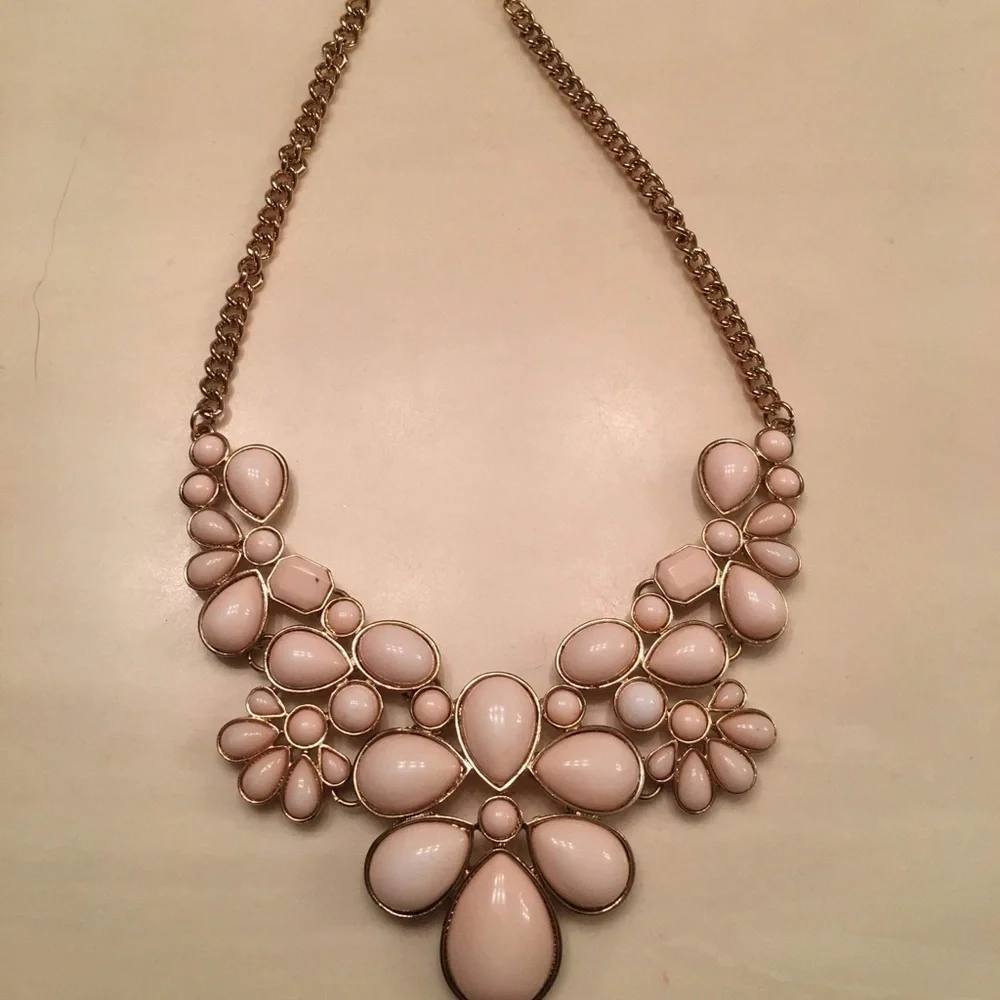 Like New Gold & Pale Peach Statement Necklace
